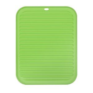 12" x 9" Silicone Reusable Drain Pad Heat Resistant Non-Slipping - Green
